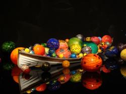 Chihuly glass in a boat